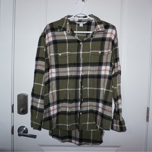 Green Plaid Button Down - Old Navy